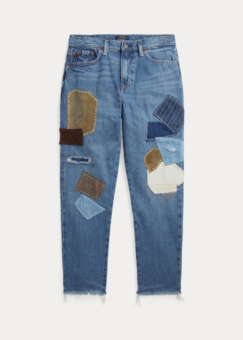 Jeans Slim Tapered Mujer Azules | OPZY79801 - vista 4