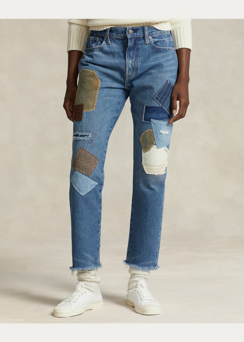 Jeans Slim Tapered Mujer Azules | OPZY79801 - vista 5