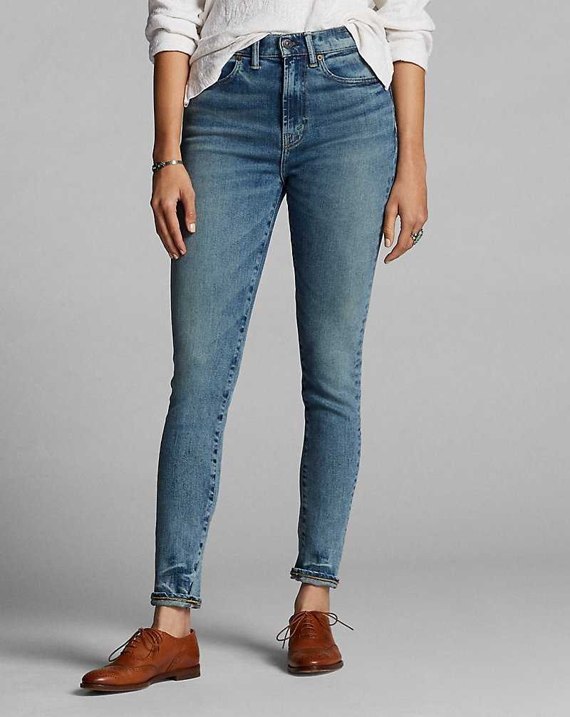 Jeans Ralph Lauren Stretch High Skinny Fit Mujer Azules | ZAVPKRL-21 - vista 3