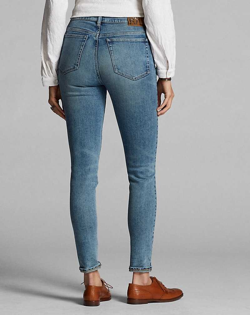 Jeans Ralph Lauren Stretch High Skinny Fit Mujer Azules | ZAVPKRL-21 - vista 5