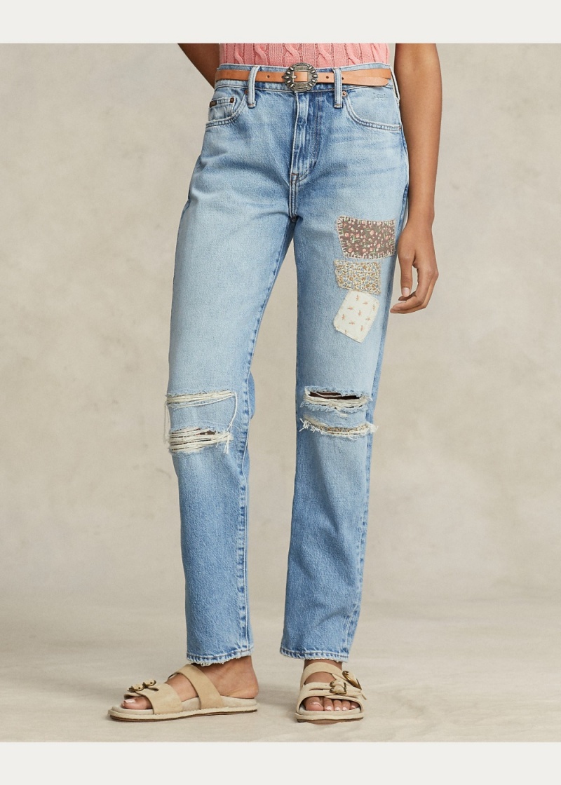Jeans The Slim Tapered Patchwork Mujer Azules | LIRE32714 - vista 5