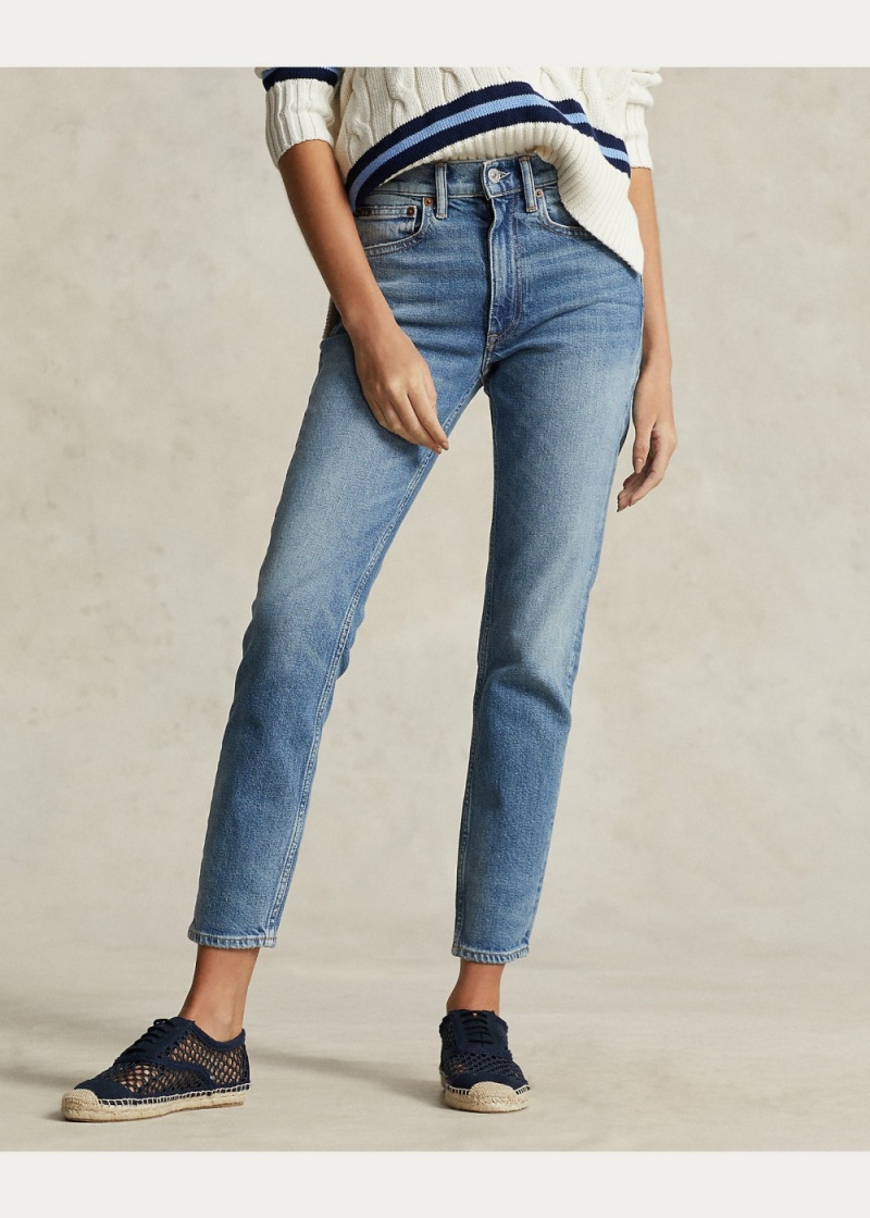 Jeans Tompkins Flaco Crop Mujer Azules | KCXI28917 - vista 5