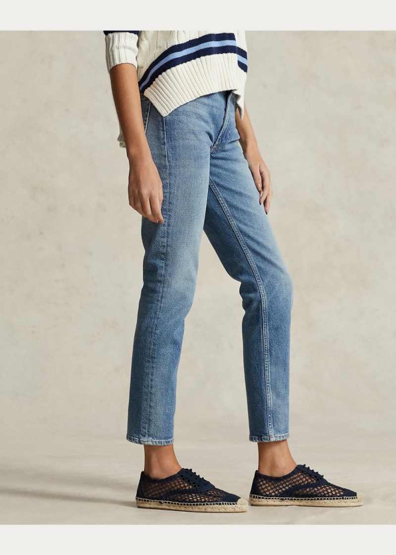 Jeans Tompkins Flaco Crop Mujer Azules | KCXI28917 - vista 6