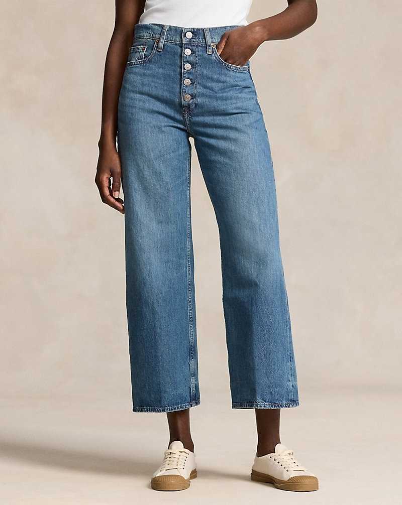 Jeans Ralph Lauren Wide-Leg Crop Mujer Azules | ADOFYWS-56 - vista 3