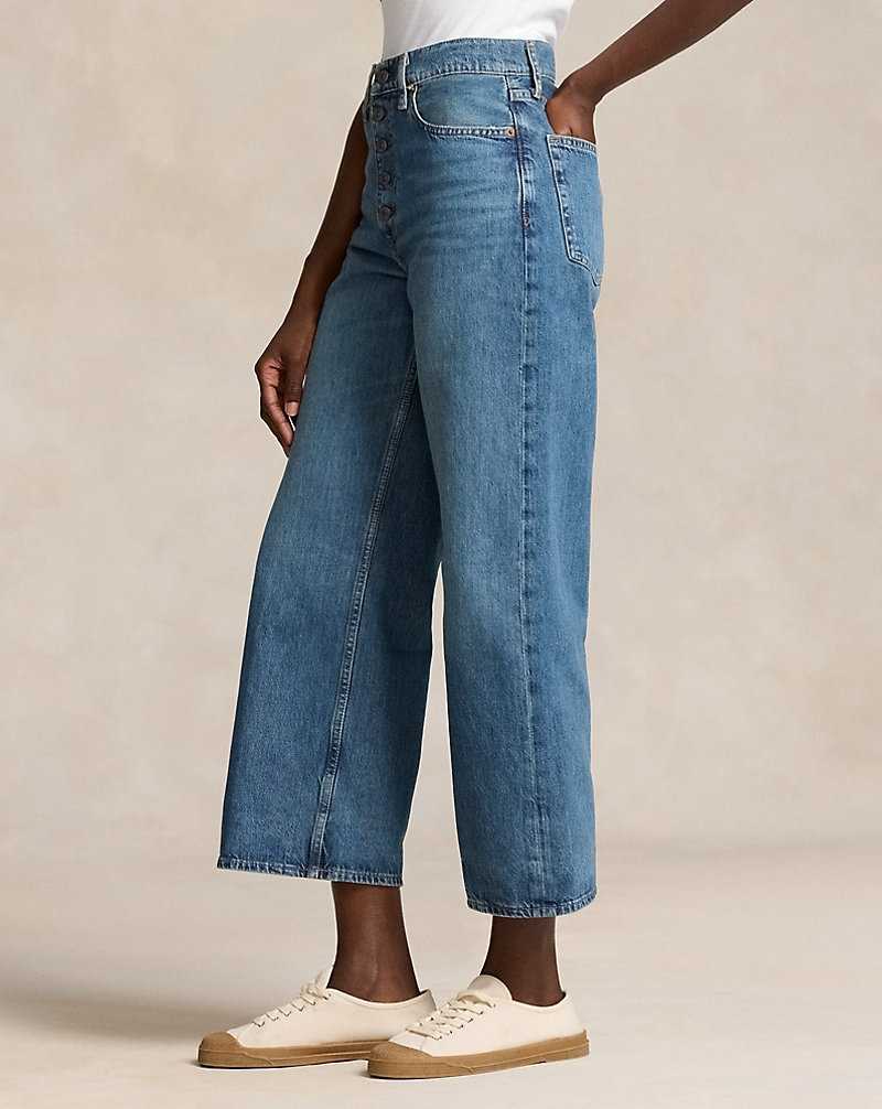 Jeans Ralph Lauren Wide-Leg Crop Mujer Azules | ADOFYWS-56 - vista 4
