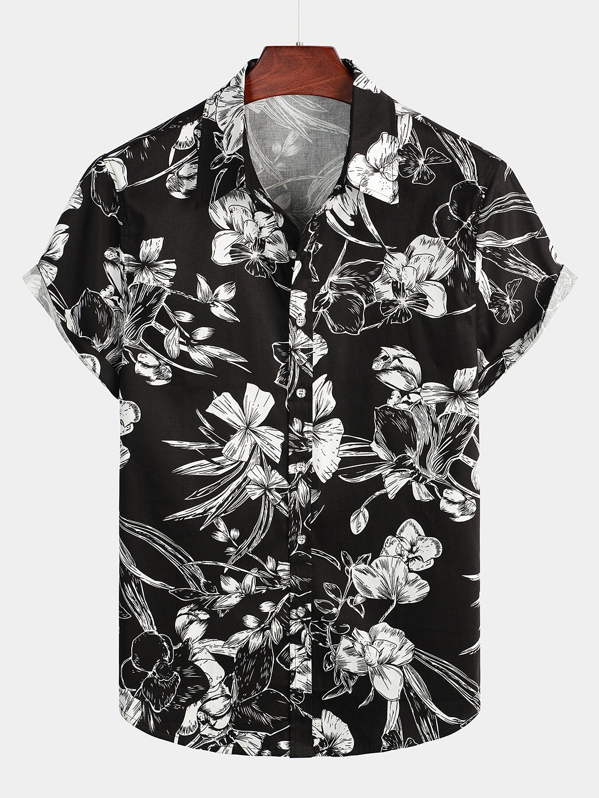 Camisa Holiday Flower estampado de manga corta para hombre