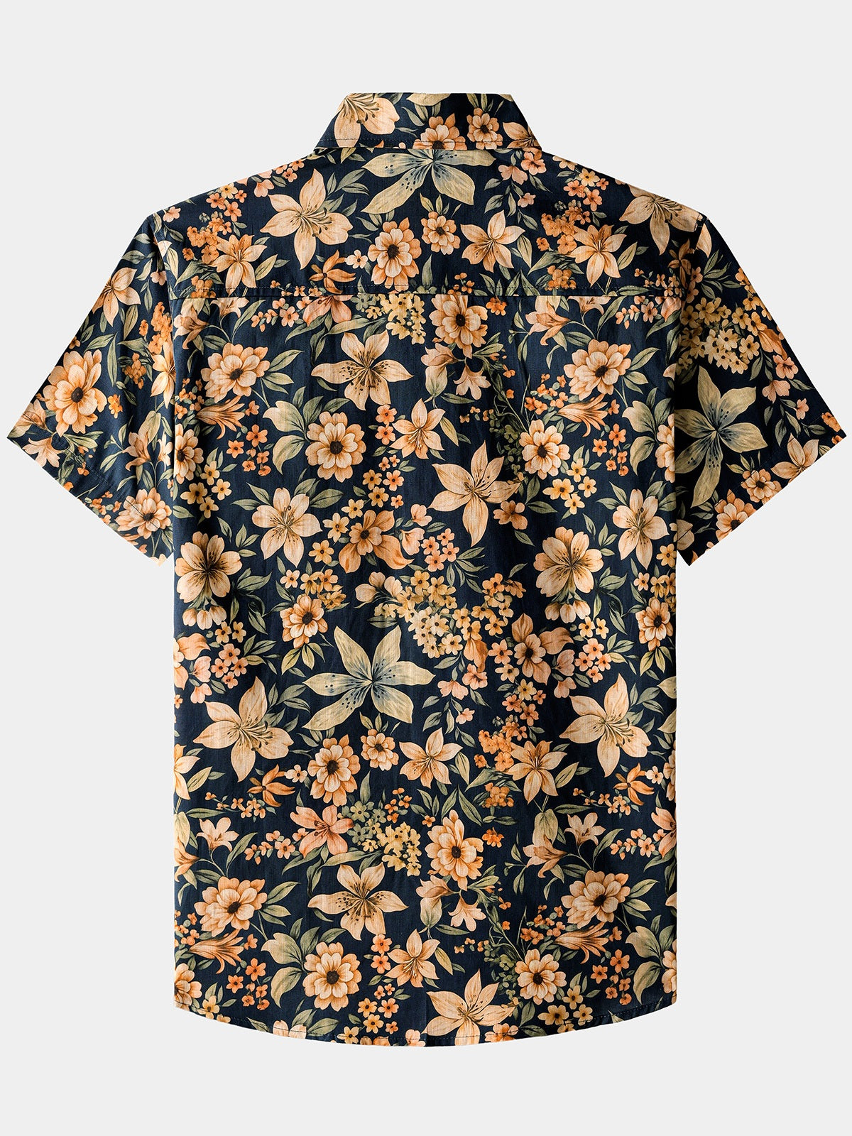 Camisa floral de manga corta con botones transpirable Cool Resort Summer para hombre