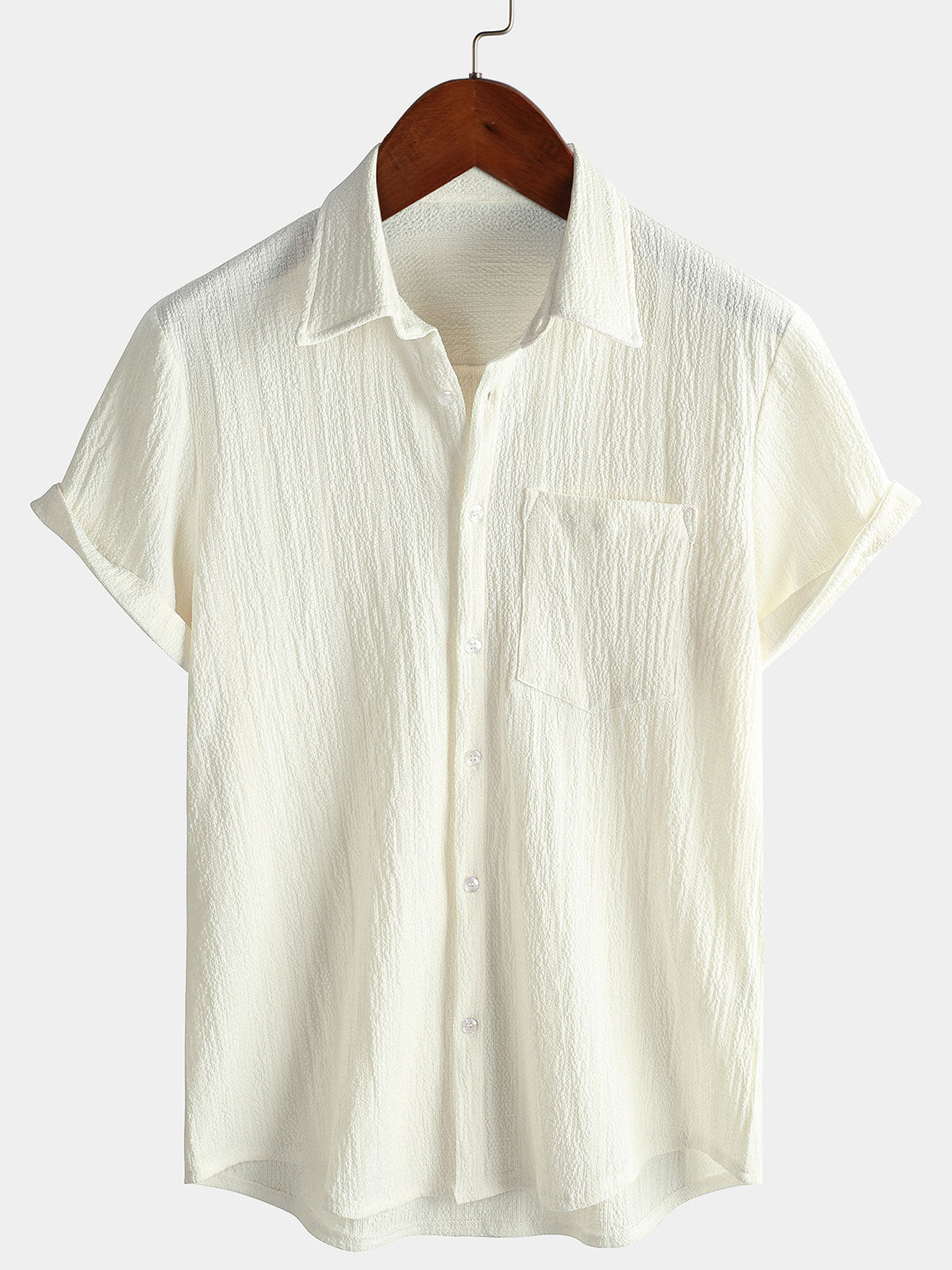 Camisa Summer Pocket casual de manga corta para hombre