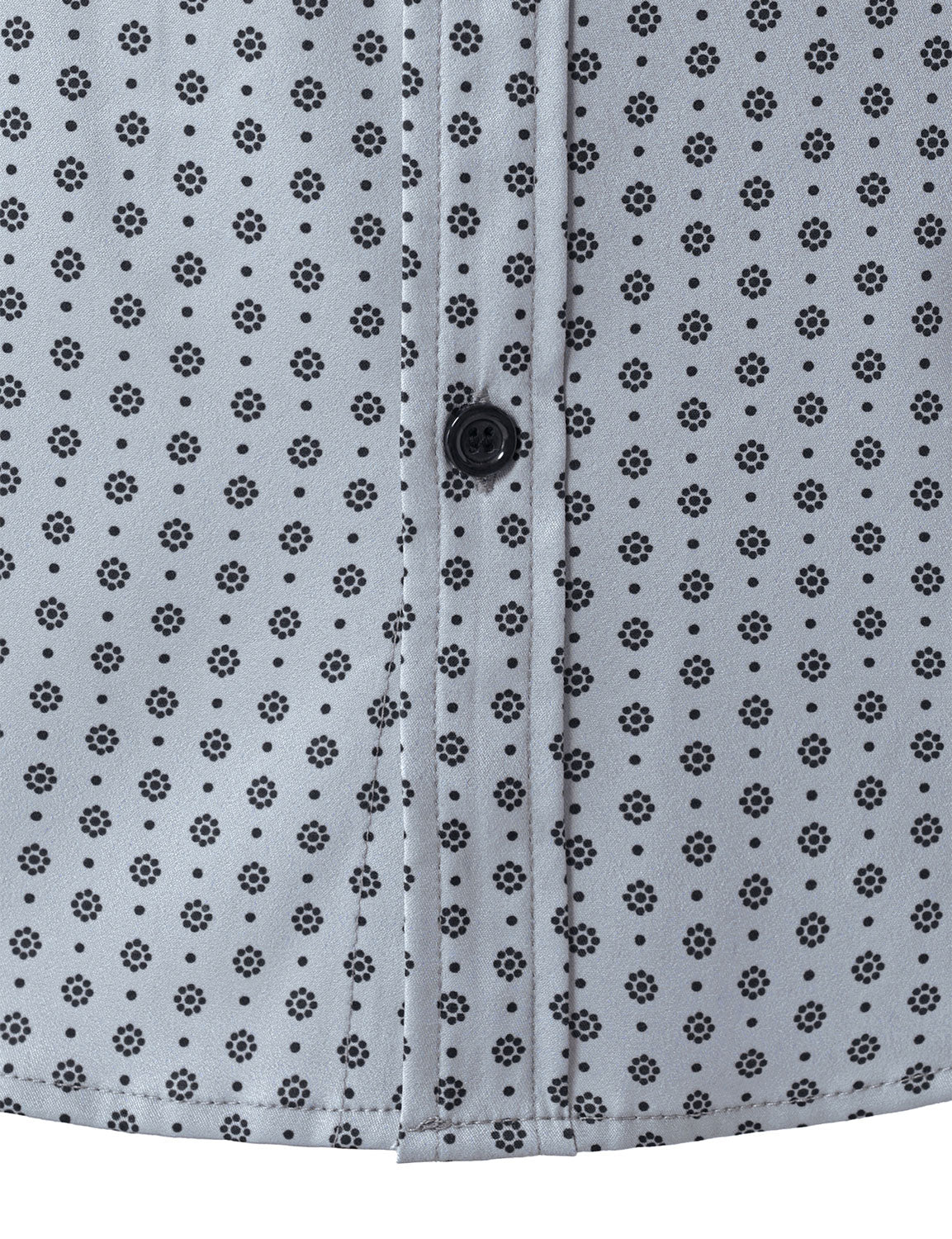 Camisa Grey retro estampado de manga larga para hombre