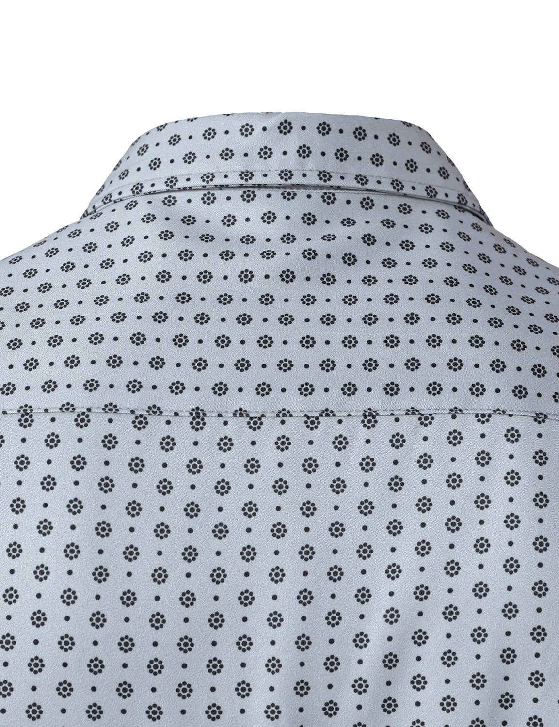Camisa Grey retro estampado de manga larga para hombre