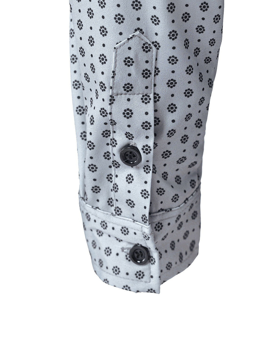 Camisa Grey retro estampado de manga larga para hombre