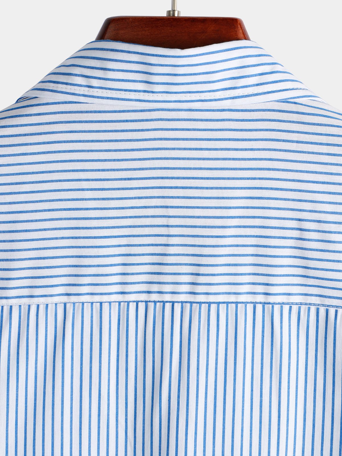 Camisa casual a rayas Pocket de manga corta para hombre