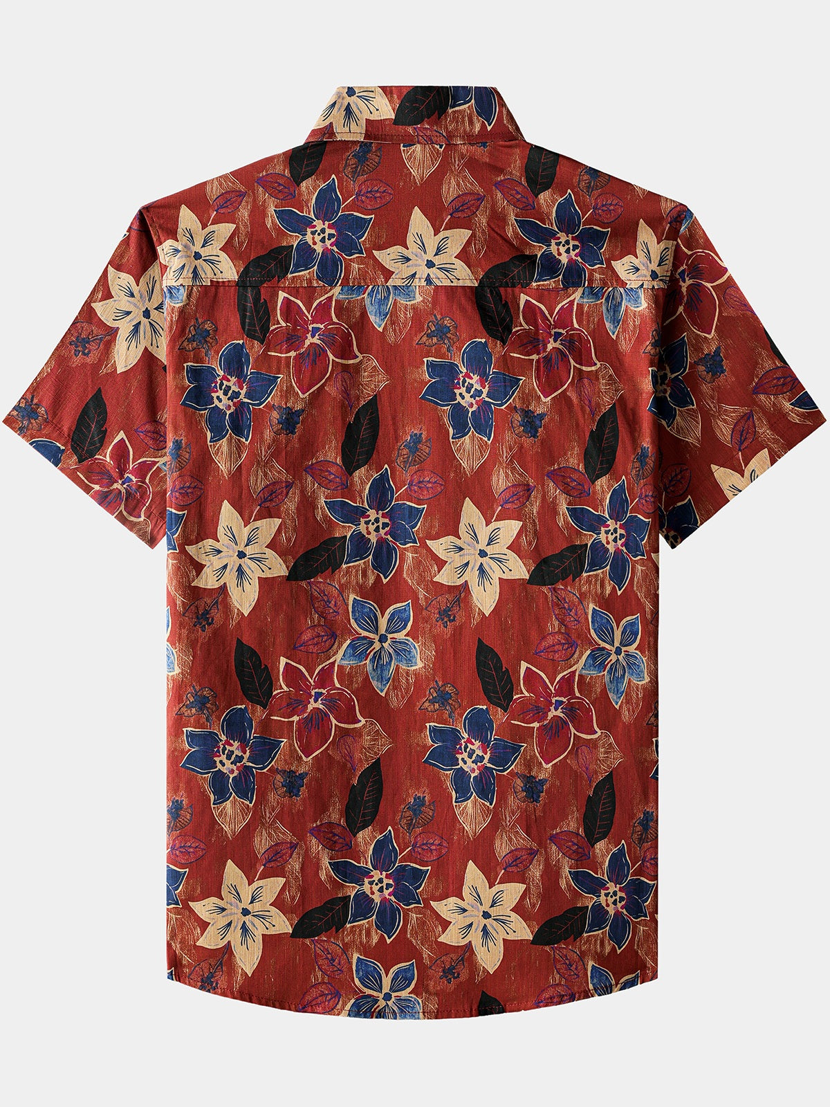 Camisa clásico vintage floral de manga corta con botones transpirable Cool para hombre