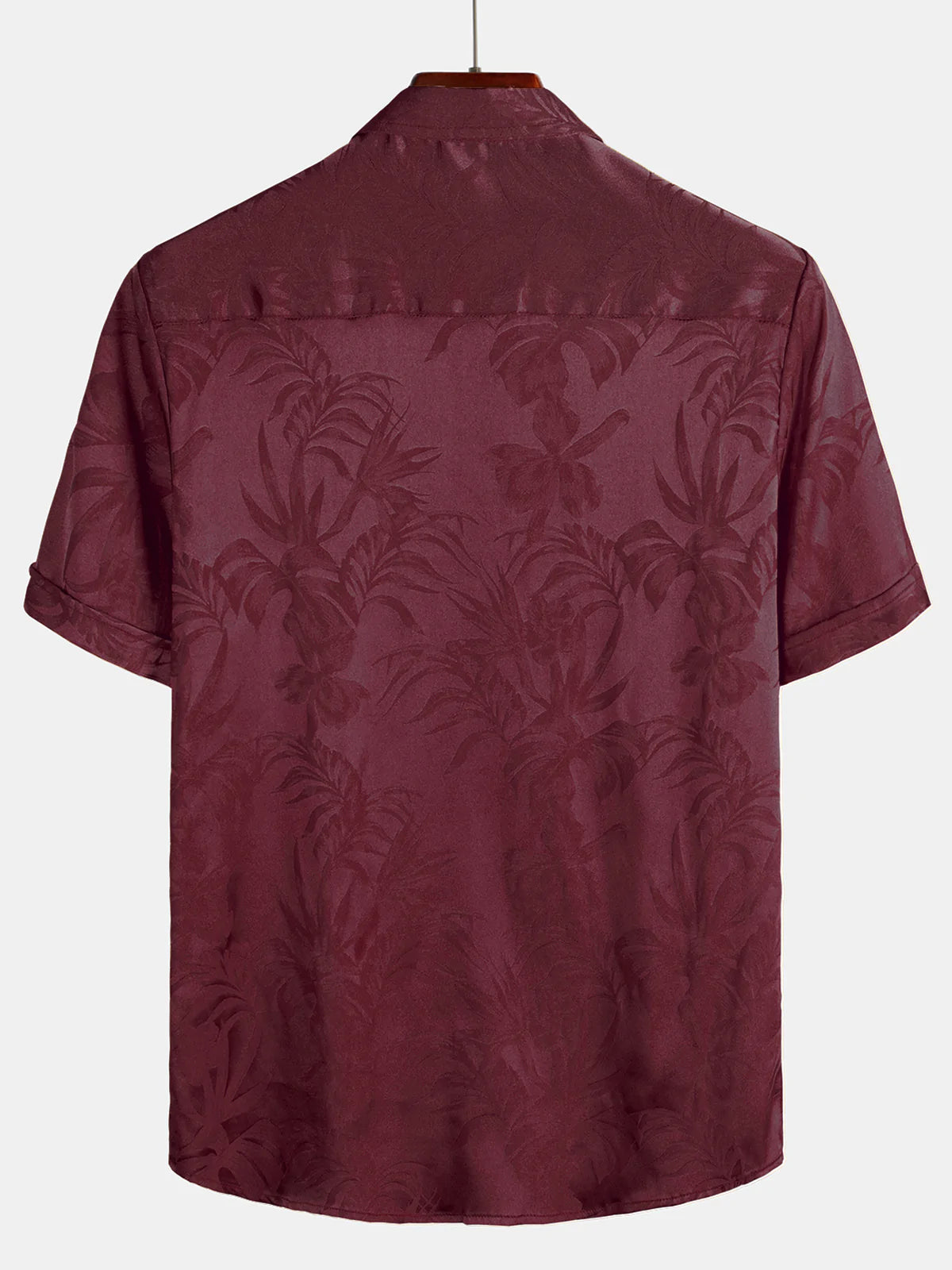 Camisa Jacquard Flowers Button Up Pocket floral Summer Cool de manga corta Tops Beach Vacation para hombre