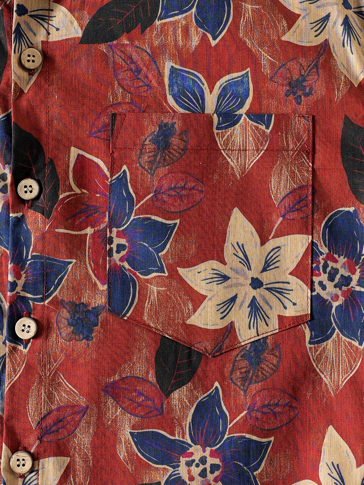 Camisa clásico vintage floral de manga corta con botones transpirable Cool para hombre
