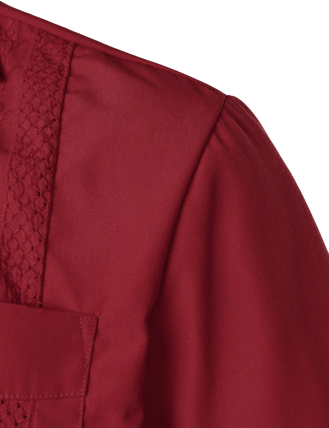 Camisa Red de manga corta Pocket Cuban Guayabera para hombre