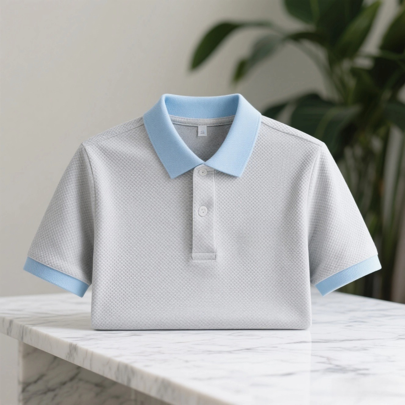 Camisa polo clásico ejecutivo Check Logo Button de manga corta para hombre