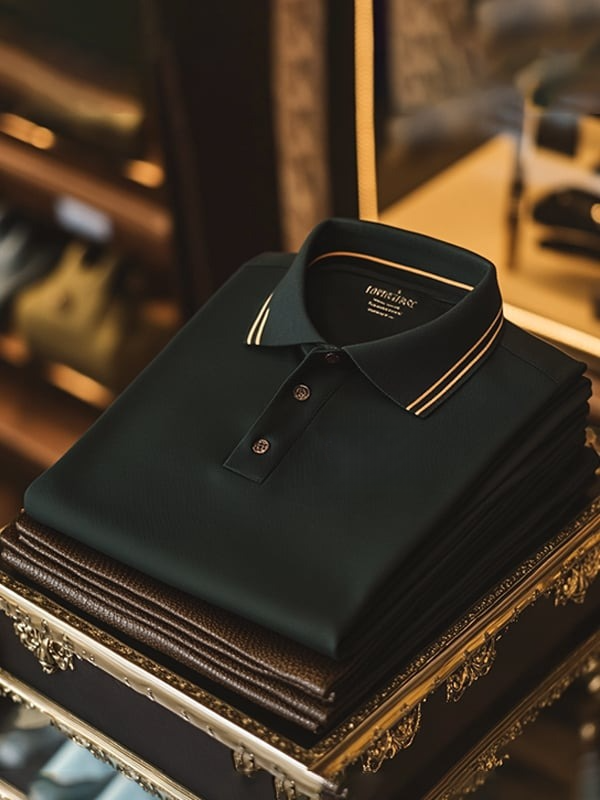 Camisa polo ejecutivo estampado solapa para hombre