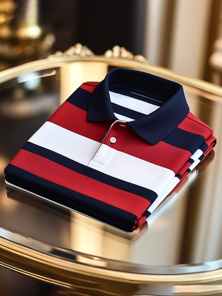 Camisa polo ejecutivo casual Button de manga corta para hombre