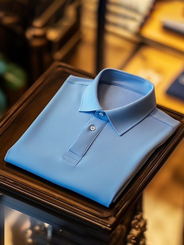 Camisa polo ejecutivo estampado Button de manga corta para hombre