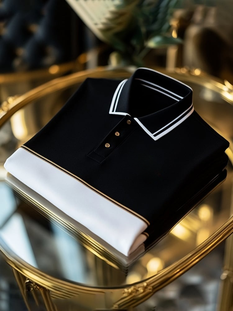 Camisa polo ejecutivo casual Button de manga corta para hombre