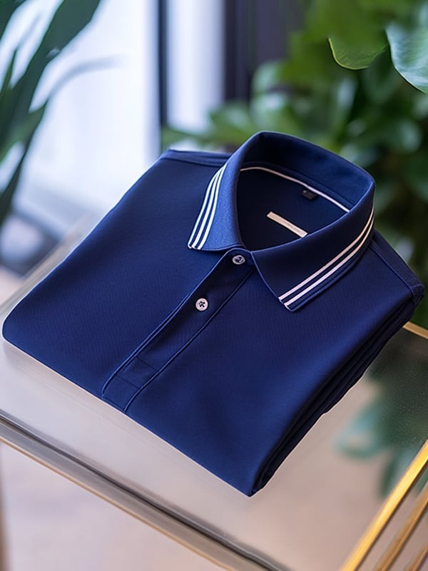 Camisa polo ejecutivo casual Button de manga corta para hombre