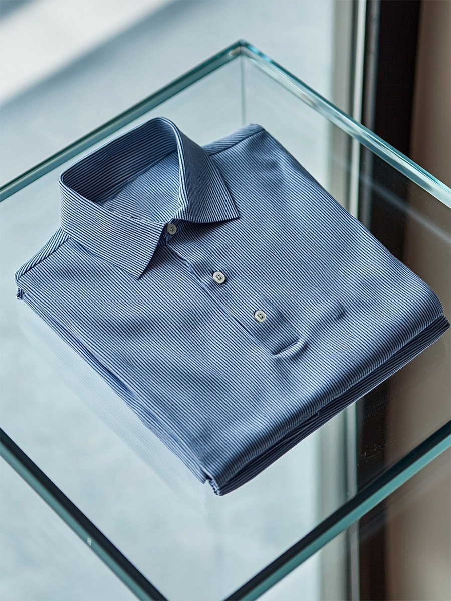 Camisa polo ejecutivo casual a rayas Button de manga corta para hombre