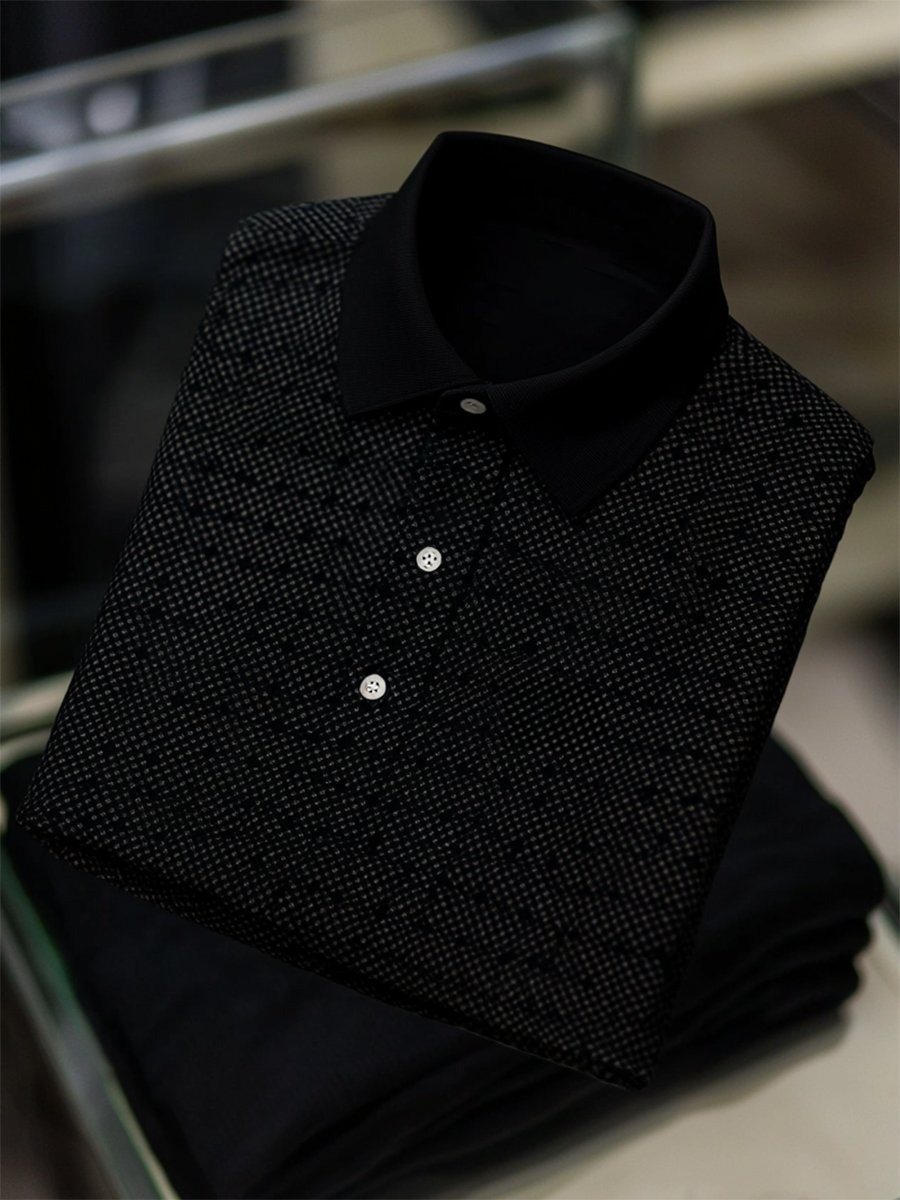 Camisa polo ejecutivo casual a cuadros Button de manga corta para hombre