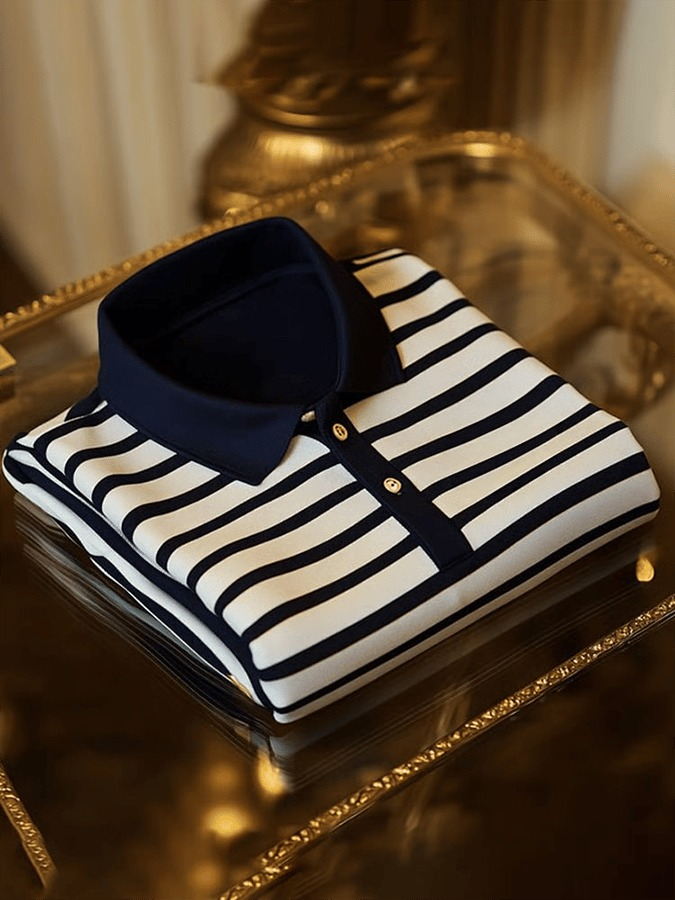 Camisa polo retro ejecutivo Design estampado casual para hombre