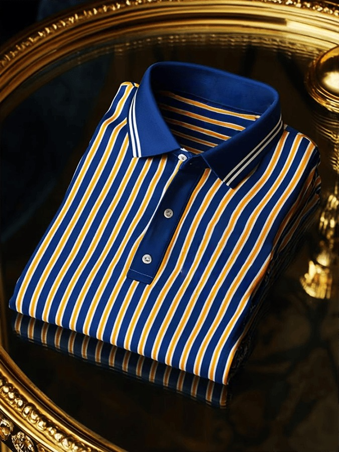 Camisa polo retro ejecutivo Design estampado casual para hombre