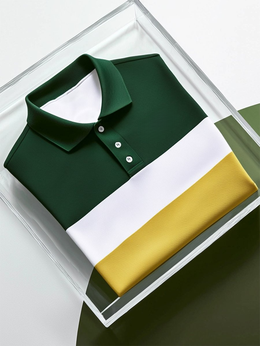 Camisa polo ejecutivo casual Button de manga corta para hombre