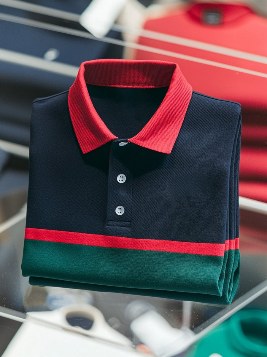 Camisa polo ejecutivo casual Button de manga corta para hombre