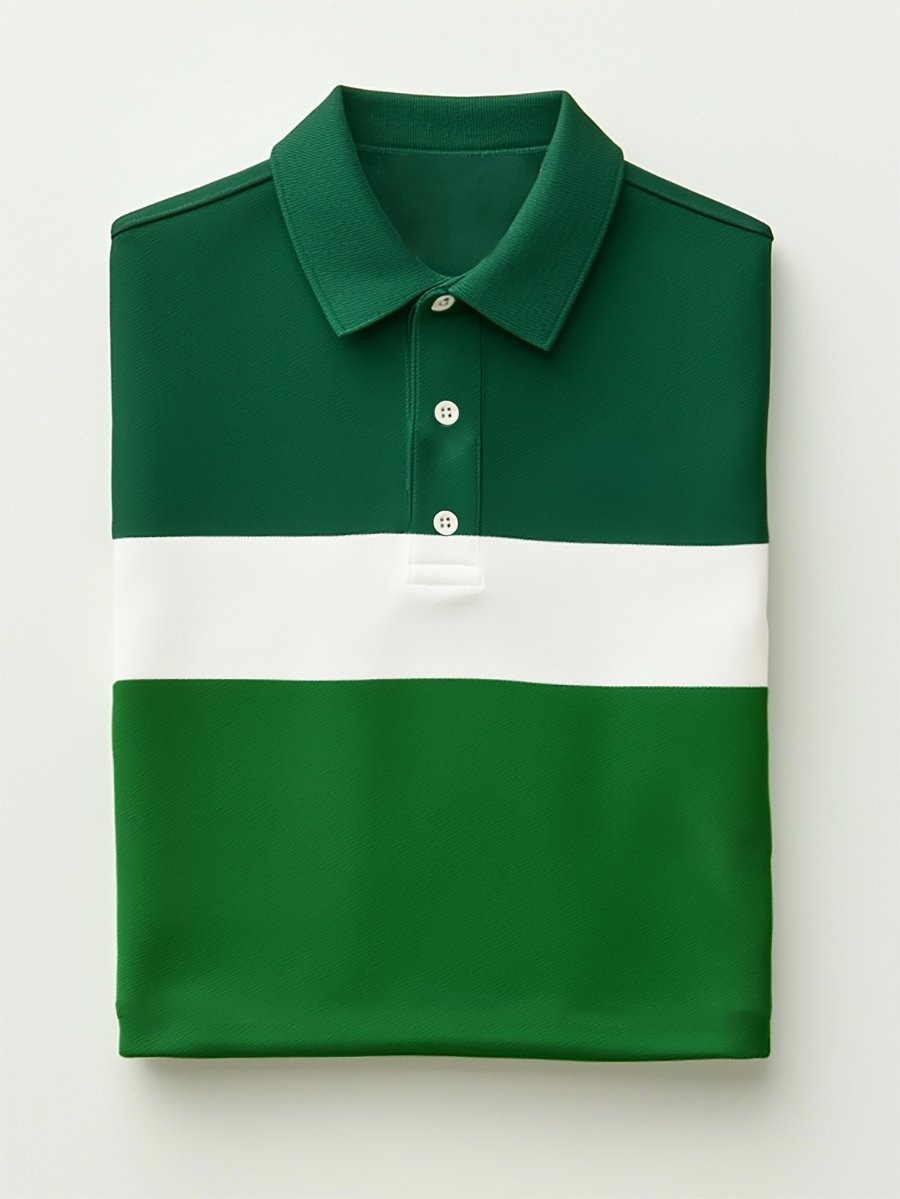 Camisa polo ejecutivo casual Button de manga corta para hombre