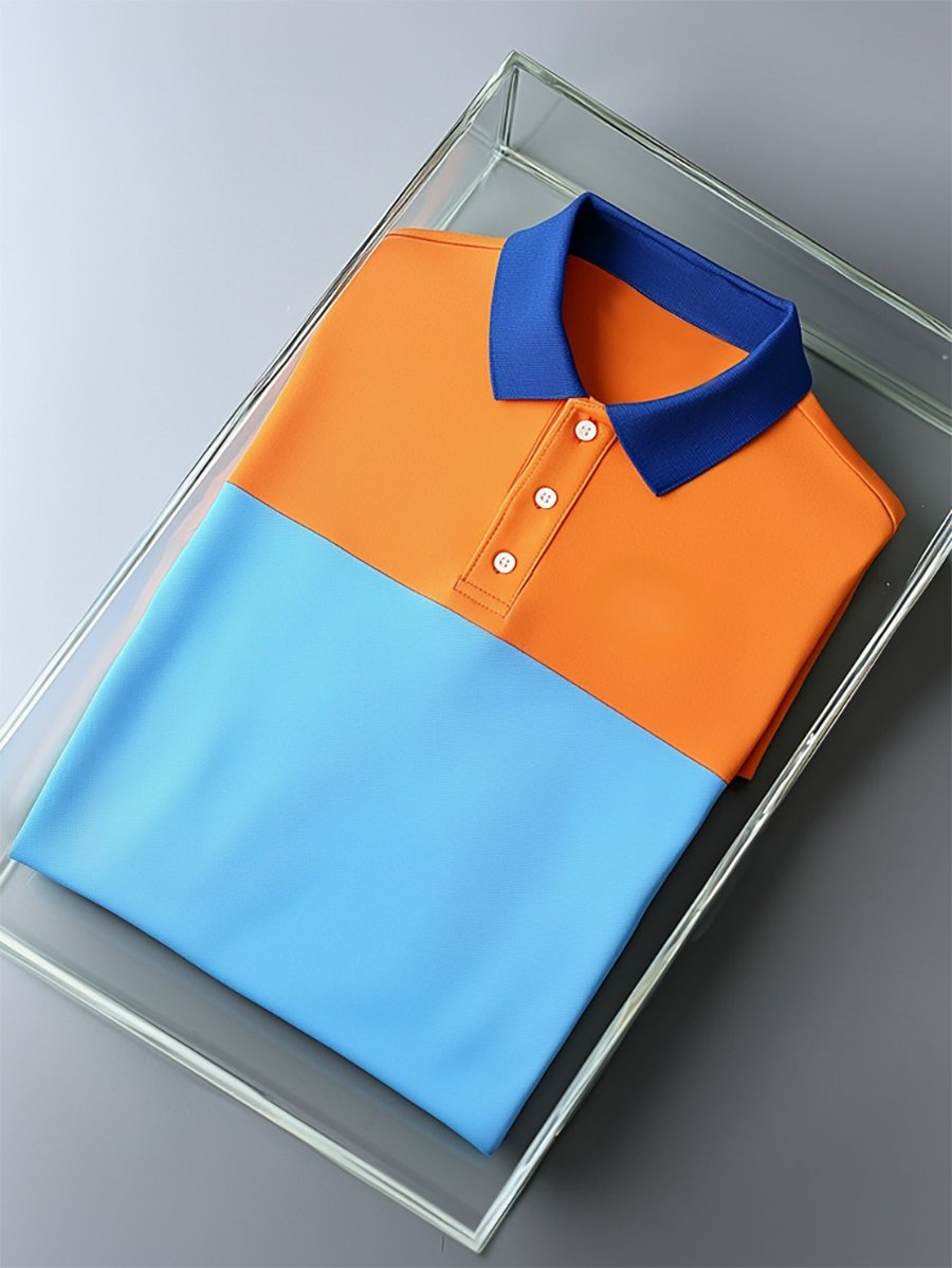 Camisa polo ejecutivo casual Button de manga corta para hombre