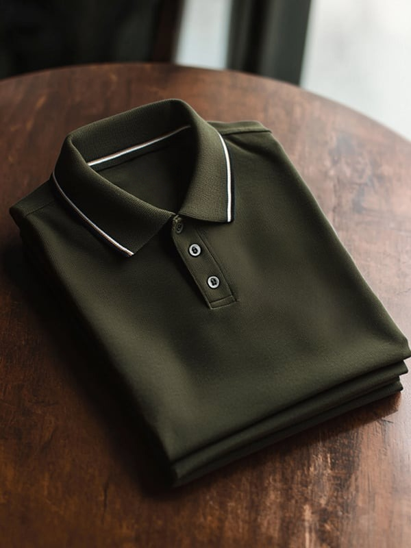 Camisa polo clásico ejecutivo Logo de manga corta para hombre
