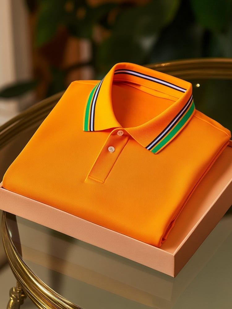 Camisa polo ejecutivo casual Button de manga corta para hombre