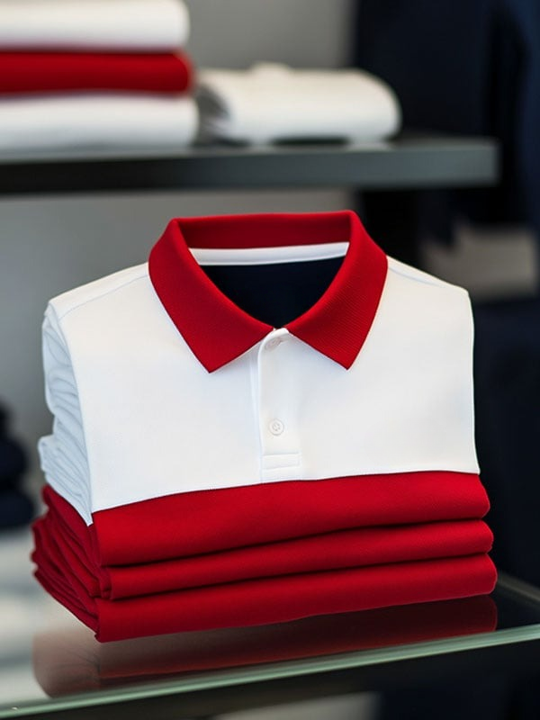 Camisa polo ejecutivo casual Button de manga corta para hombre