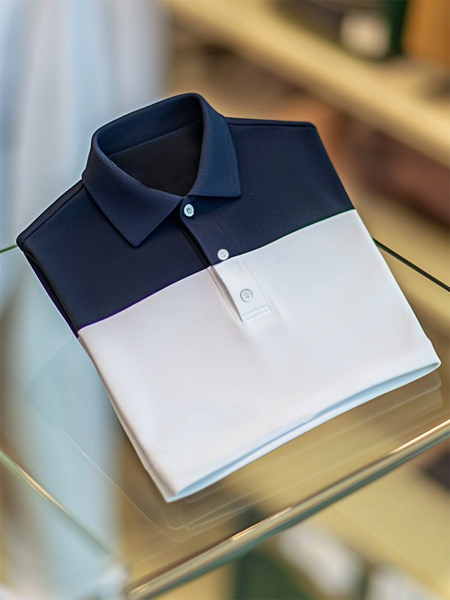 Camisa polo ejecutivo casual Button de manga corta para hombre