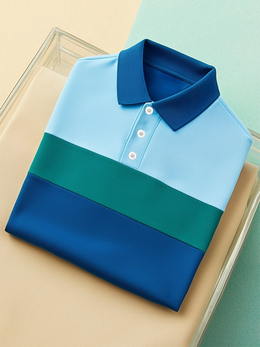 Camisa polo ejecutivo casual Button de manga corta para hombre