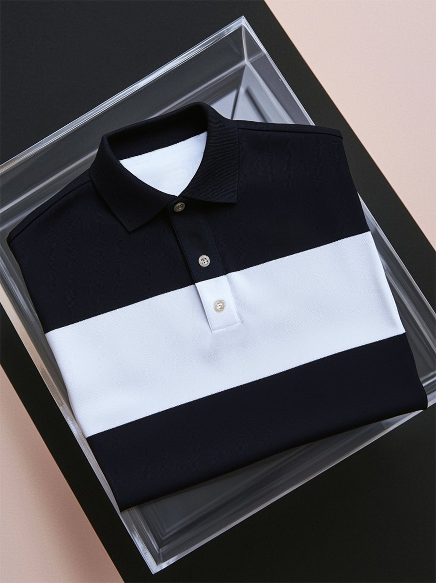 Camisa polo ejecutivo casual Button de manga corta para hombre