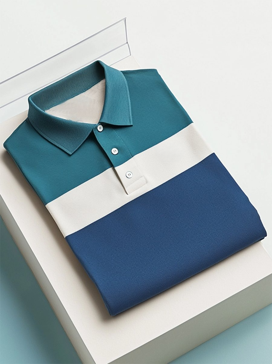 Camisa polo ejecutivo casual Button de manga corta para hombre