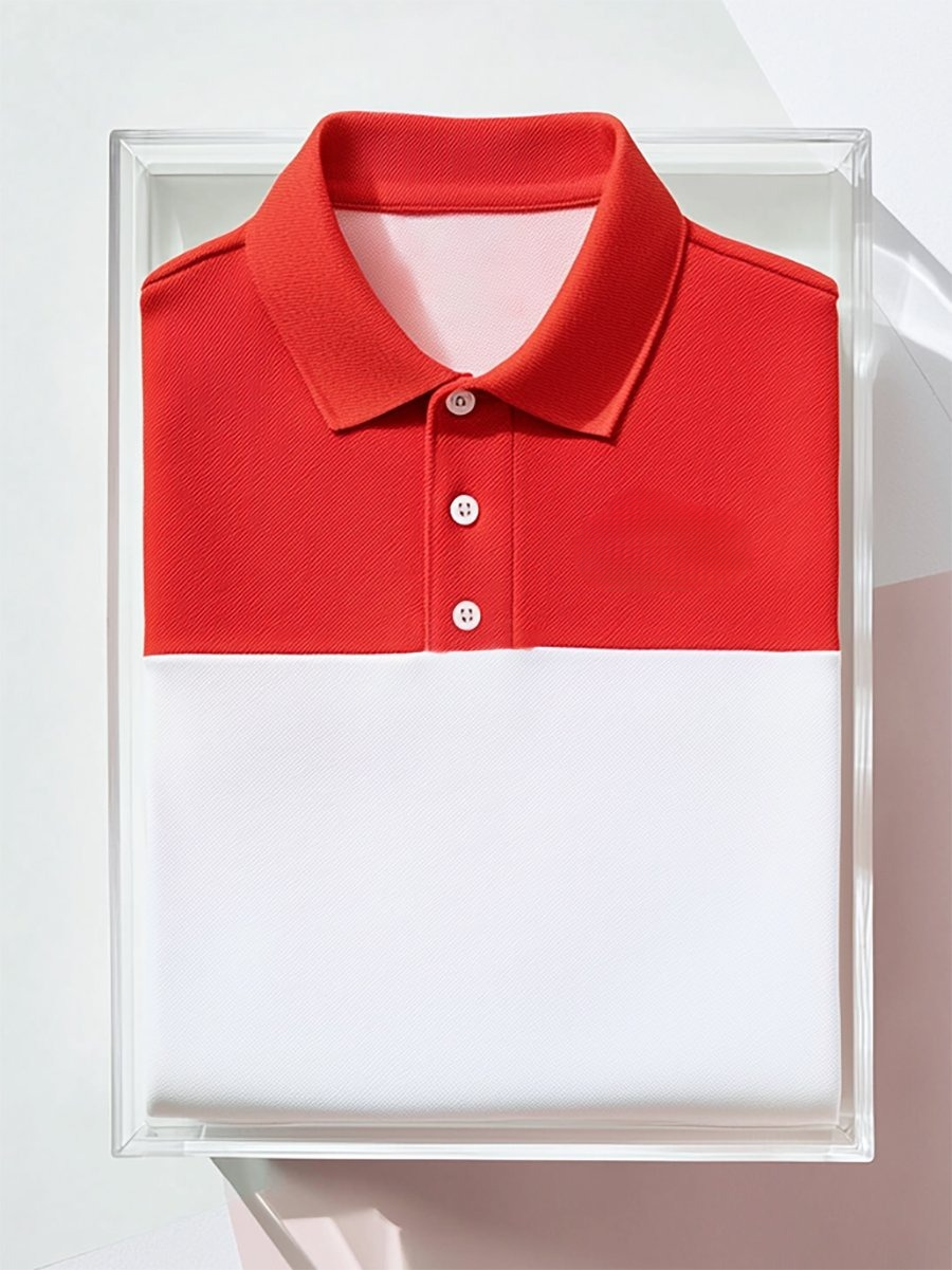Camisa polo ejecutivo casual Button de manga corta para hombre
