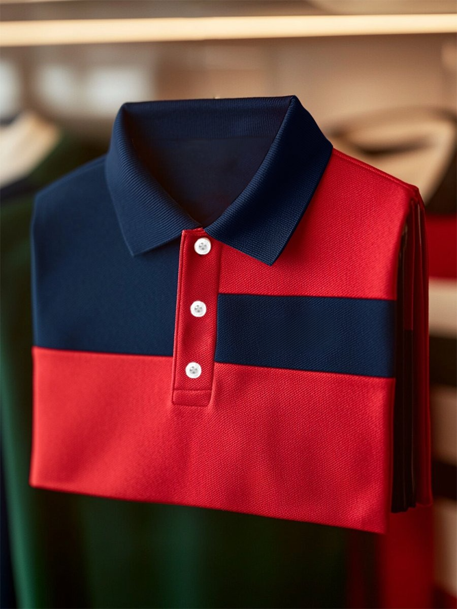 Camisa polo ejecutivo casual Button de manga corta para hombre