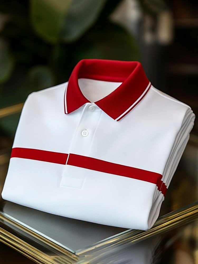 Camisa polo ejecutivo Logo con botones de manga corta para hombre