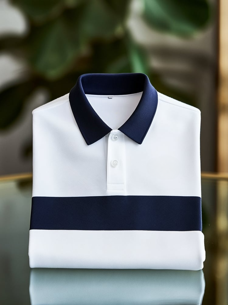 Camisa polo ejecutivo Logo con botones de manga corta para hombre
