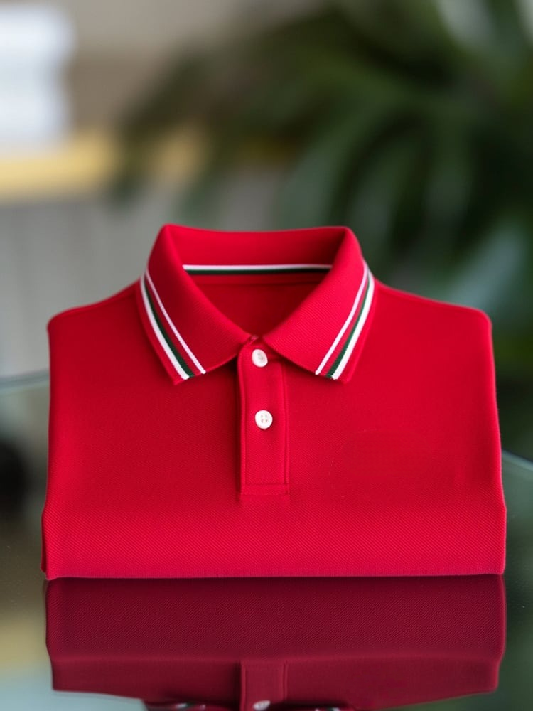 Camisa polo ejecutivo Logo con botones de manga corta para hombre