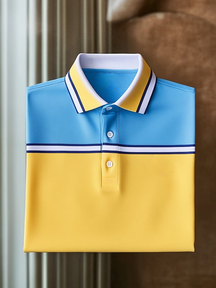 Camisa polo ejecutivo Logo con botones de manga corta para hombre