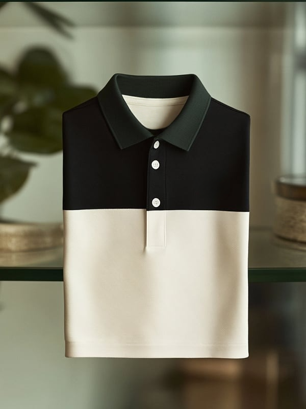 Camisa polo clásico ejecutivo Logo de manga corta para hombre
