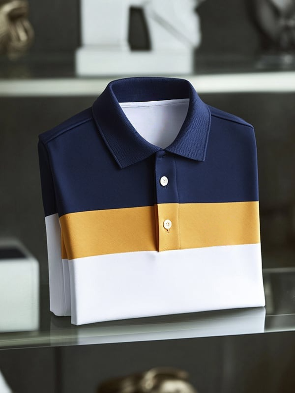 Camisa polo clásico ejecutivo Logo de manga corta para hombre