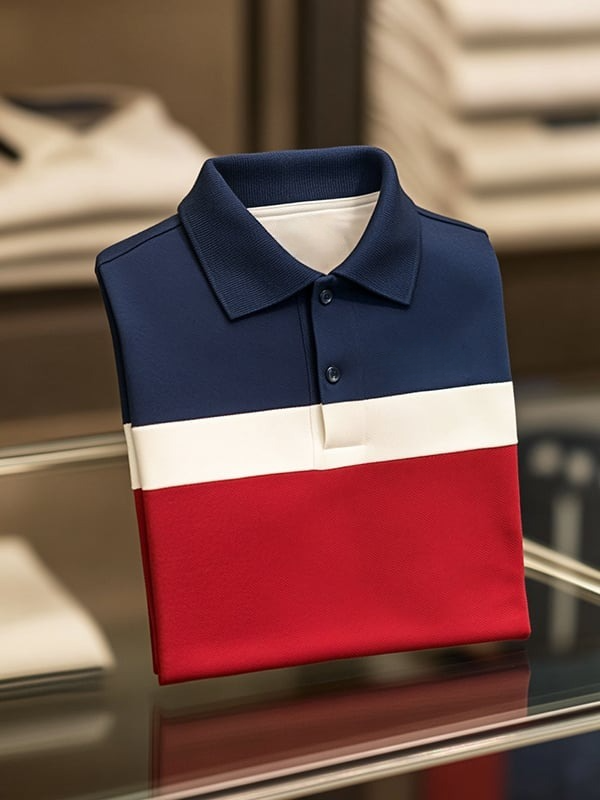 Camisa polo clásico ejecutivo Logo de manga corta para hombre